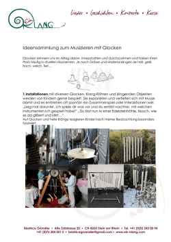 Ideensammlung zum Musizieren mit Glocken
