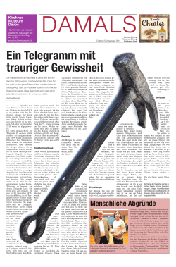 Ein Telegramm mit trauriger Gewissheit
