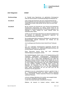 Info-Telegramm Erbfall - Investitionsbank Berlin