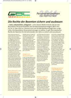 Die Rechte der Beamten sichern und ausbauen