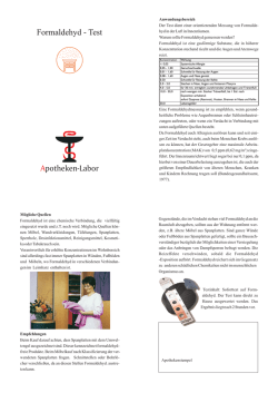 Info Formaldehyd-Test - Adler