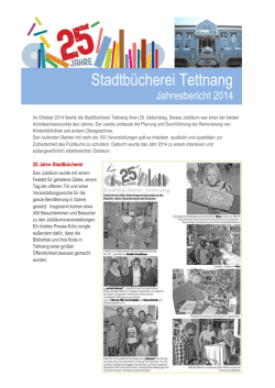 Jahresbericht 2014 - Stadtb&uuml;cherei Tettnang