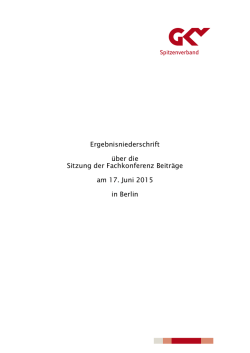 Sitzung der Fachkonferenz Beitr&auml;ge am 17. Juni 2015
