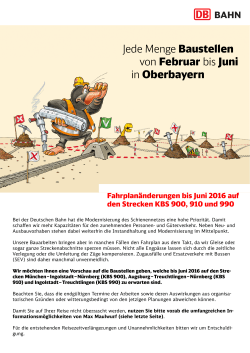 KBS 900, 910, 990 _ Baustellen&uuml;bersicht bis Juni 2016