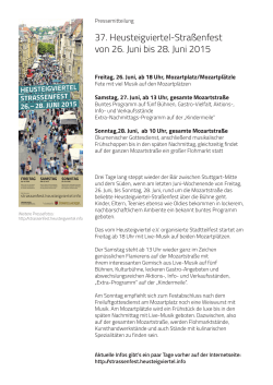 37. Heusteigviertel-Straßenfest von 26. Juni bis 28. Juni 2015