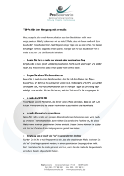TIPPs für den Umgang mit e-mails