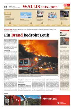 Ein Brand bedroht Leuk