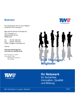 Ihr Netzwerk T&Uuml;V Th&uuml;ringen