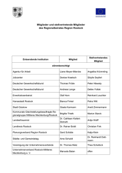 Mitglieder und stellvertretende Mitglieder des Regionalbeirates