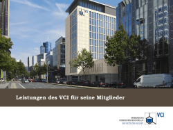 Übersicht der Leistungen des VCI für seine Mitglieder