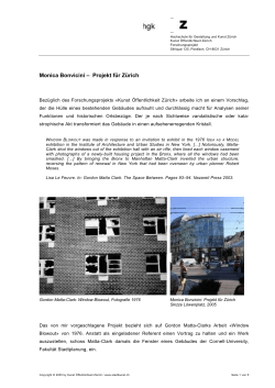 Monica Bonvicini – Projekt für Zürich