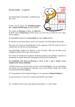 Ich kann Sudoku &hellip; Es geht los! Das Sudoku