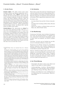 Friedrich Schiller: „Rätsel“ / Friedrich Rückert: „Rätsel“
