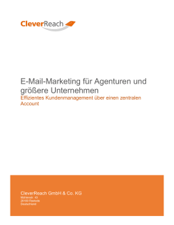 E-Mail-Marketing f&uuml;r Agenturen und gr&ouml;&szlig;ere Unternehmen