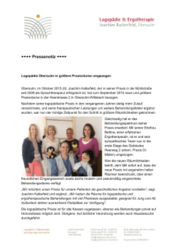 Pressemeldung Logopädie Obersulm in größere Praxisräume