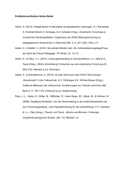 Publikationen/Sabine Harter-Reiter Harter, S. (2013). Antagonismen
