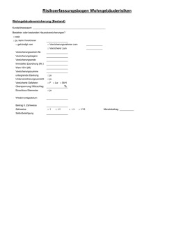 Risikoerfassungsbogen Wohngebäuderisiken