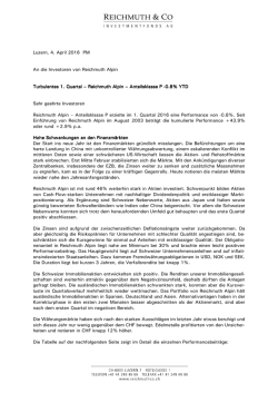 Investoren Brief