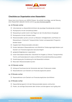 Checkliste zur Organisation einer Klassenfahrt