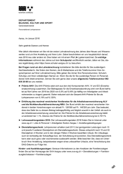 Informationen Personalrechtliches 2016