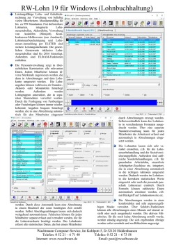 Infoblatt RW-Lohn 19 - Wachtmann Computer