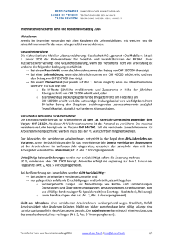 Info versicherter Lohn und Koordinationsabzug 2016