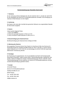 Teilnahmebedingungen - Zentrum für Schlüsselkompetenzen