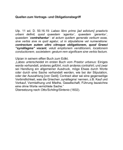 Quellen zum Vertrags- und Obligationsbegriff Ulp. 11 ed. D. 50.16