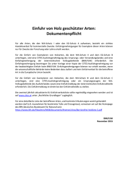 Einfuhr von Holz gesch&uuml;tzter Arten