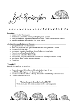 Igel-Speiseplan b - Die Igel