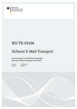 BSI TR-03108 Sicherer E-Mail-Transport