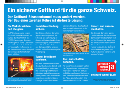 Ein sicherer Gotthard f&uuml;r die ganze Schweiz.