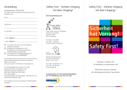 Safety First - Sicherer Umgang mit dem Umgang!