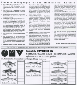 Die aktuellen Fischereibedingungen für den Hechtsee entnehmen