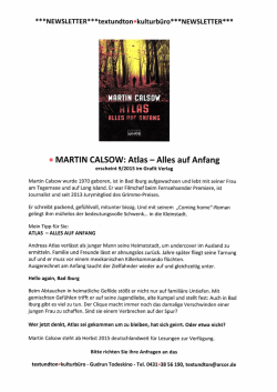 MARTIN CALSOW: Atlas — Alles auf Anfang