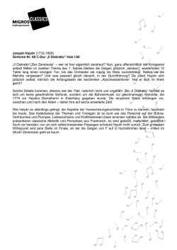 Sinfonie Nr. 60 C-Dur „Il Distratto“ - Migros-Kulturprozent