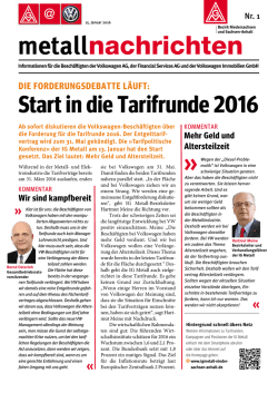 in die Tarifrunde 2016