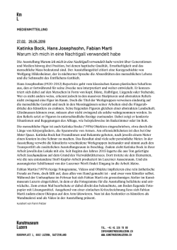 Katinka Bock, Hans Josephsohn, Fabian Marti Warum ich mich in