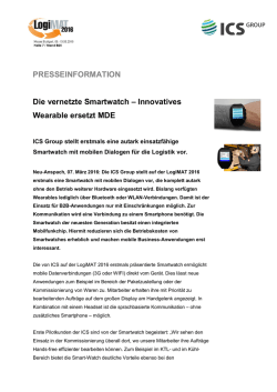 ICS Group stellt erstmals eine autark einsatzf&auml;hige Smartwatch mit