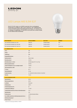 LED Lampe A60 8,5W E27