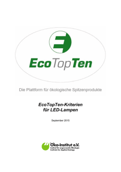 EcoTopTen-Kriterien f&uuml;r LED
