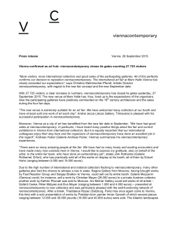 Page 1 Press release Vienna, 28 September 2015 Vienna