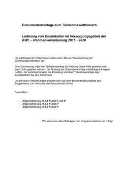 Dokumentenvorlage zum Teilnahmewettbewerb Lieferung von