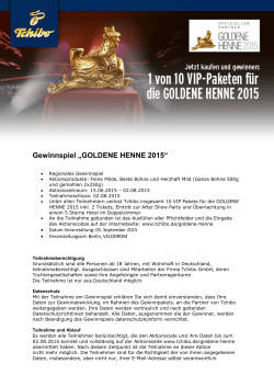 Gewinnspiel „GOLDENE HENNE 2015“
