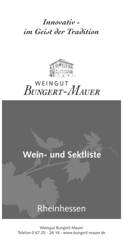 Wein- und Sektliste 2015/2 - Weingut Bungert