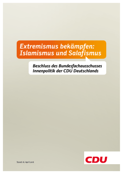 Extremismus bekämpfen: Islamismus und Salafismus
