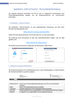 Personalbedarfsmeldung &ndash; Anleitung
