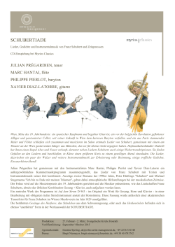 Schubertiade mit Marc Hantai (Flöte), Philippe Pierlot (Barytone)