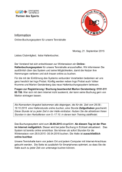 Infobrief Hallenbuchung - TC Rot