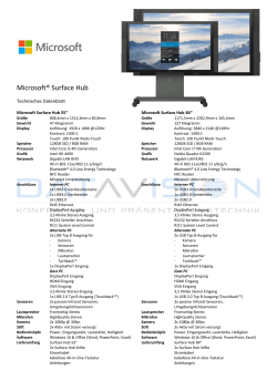 Surface Hub Technisches Datenblatt